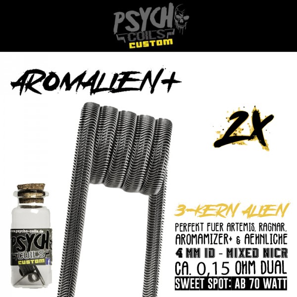 2x Psycho Coils Handmade Aromalien 0,15 Ohm