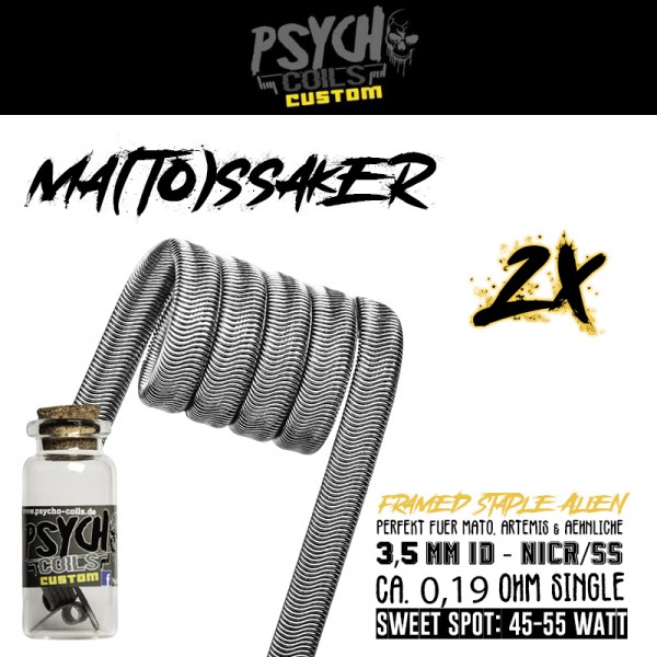 2x Psycho Coils Handmade Ma(To)ssaker Framed Stable Alien 0,19 Ohm