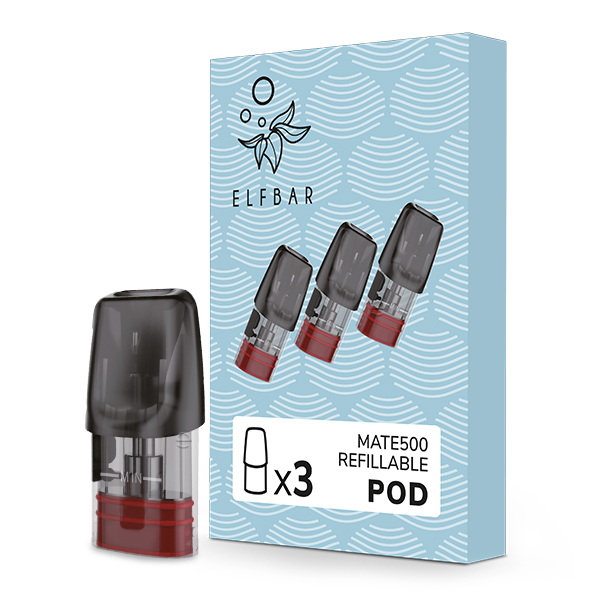 3x Elfbar Mate 500 Refillable Pods 2ml