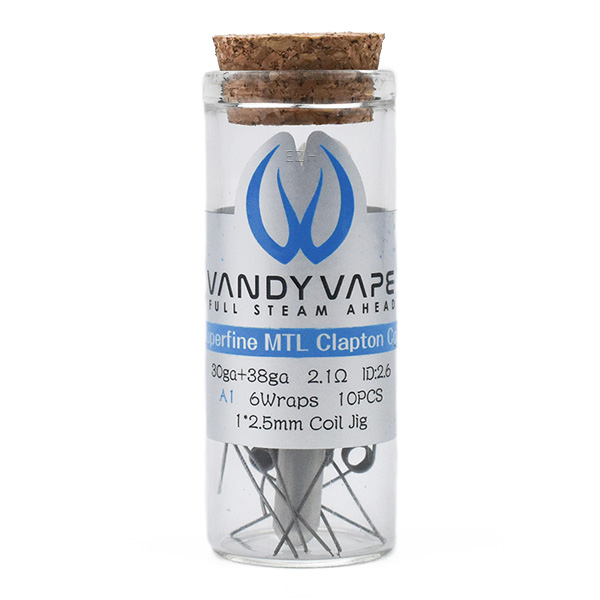 10x Vandy Vape Prebuilt A1 Superfine MTL Fused Clapton Coil 2.1 Ohm (30GA/38GA)