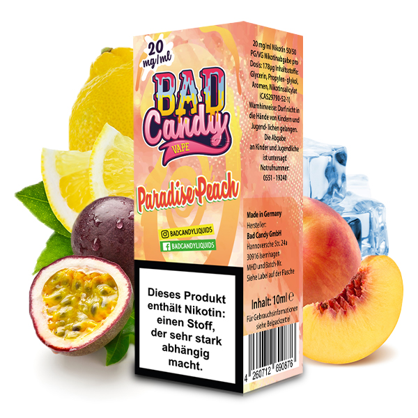 Bad Candy Paradise Peach Nikotinsalz Liquid 10ml