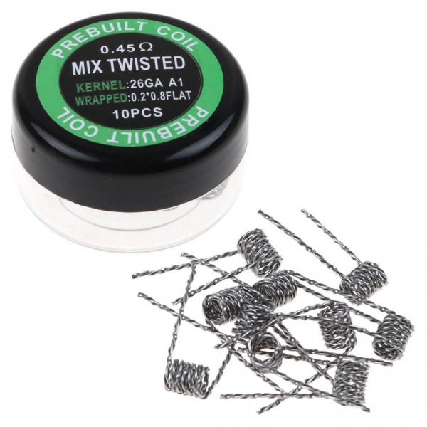 10x Fertig Wicklung Mix Twisted 0,45 Ohm (26GA)