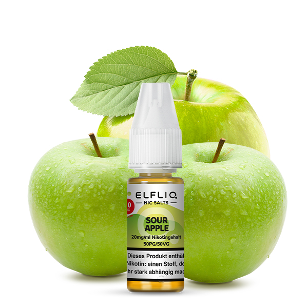 Elfbar Elfliq Sour Apple Nikotinsalz Liquid 10ml