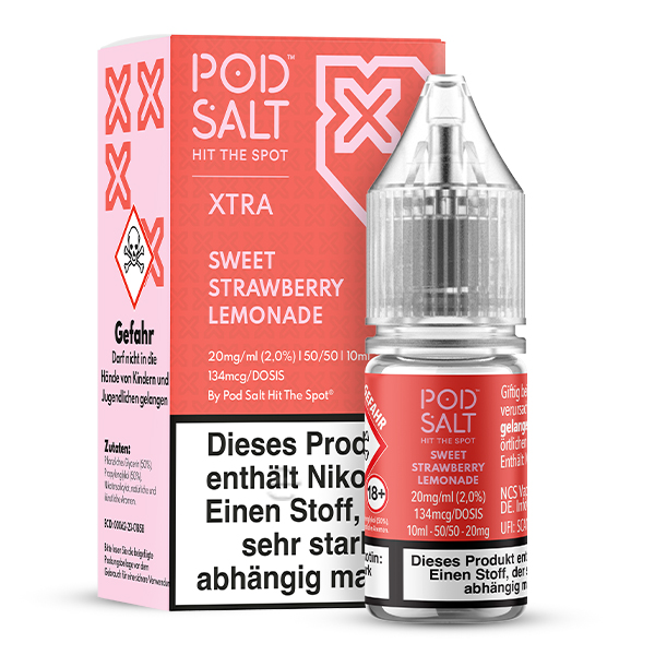 Pod Salt XTRA Sweet Strawberry Lemonade Nikotinsalz Liquid 10ml