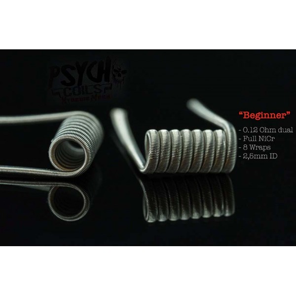 2x Psycho Coils Handmade Beginner 0,12 Ohm