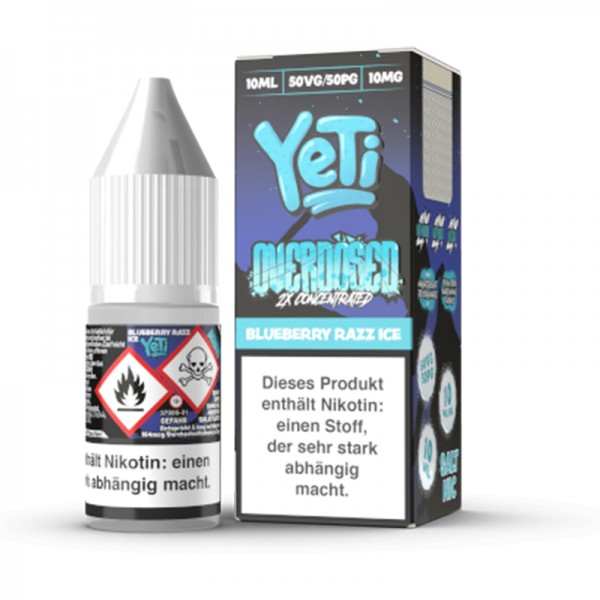 Yeti Blueberry Razz Ice Overdosed Nikotinsalz Liquid 10ml