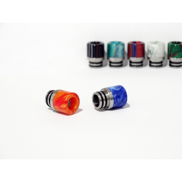 510er RESIN Edelstahl + Epoxidharz Drip Tip gestreift | M18