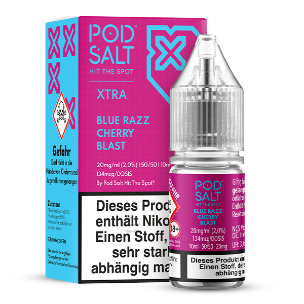 Pod Salt XTRA Blue Razz Cherry Blast Nikotinsalz Liquid 10ml