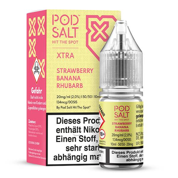 Pod Salt XTRA Strawberry Banana Rhubarb Nikotinsalz Liquid 10ml