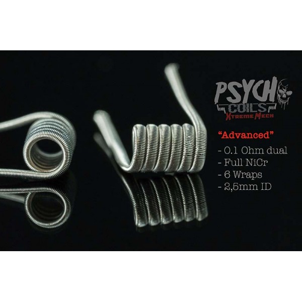 2x Psycho Coils Handmade Advanced 0,1 Ohm